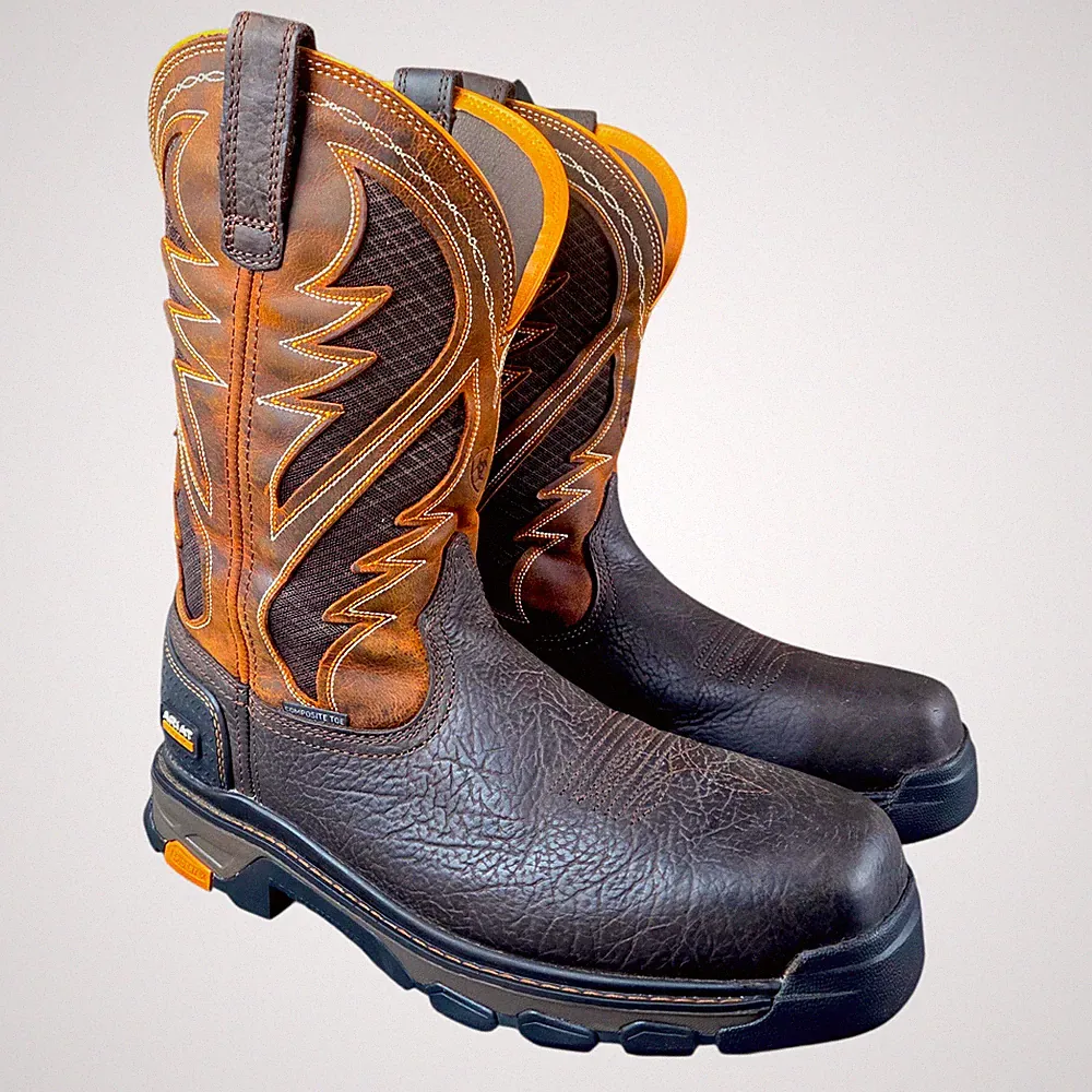 Ariat Intrepid 11" VentTEK Western Work Boots Comp Toe Orange/Brown Men's 13 D