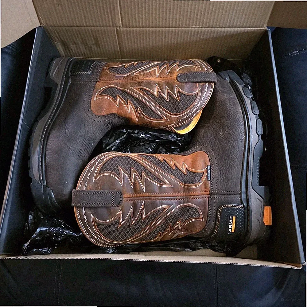 Ariat Intrepid VentTEK Composite Toe Work Boot Brown/Orange 12EE Extra Wide