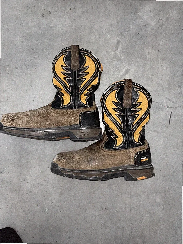 ARIAT Intrepid VentTEK Composite Toe Work Boots Men’s 9.5D Brown Orange 10020072