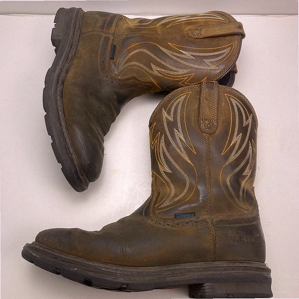 Ariat Sierra Shock Shield Waterproof Work Boot 9.5D Grunge Worked In Distressed