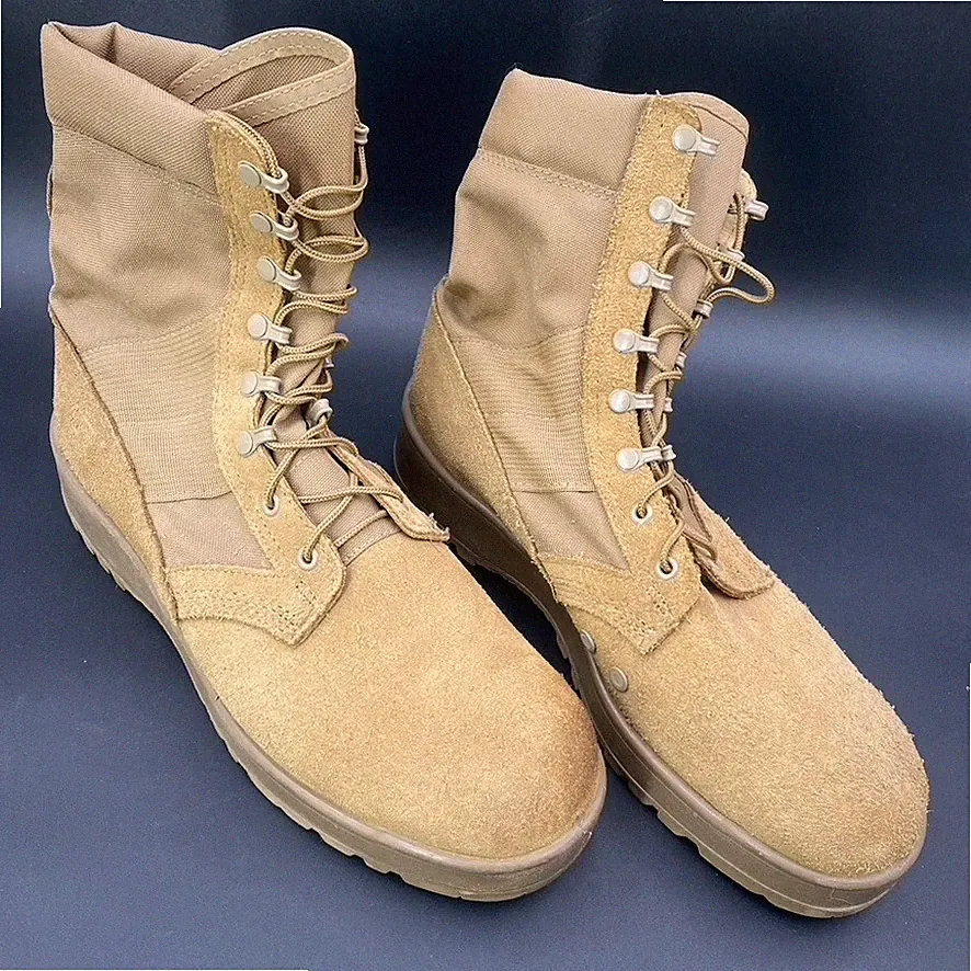 Army Boots Men 12.5 R Combat 798 Military Hot Weather Coyote Brown Made USA