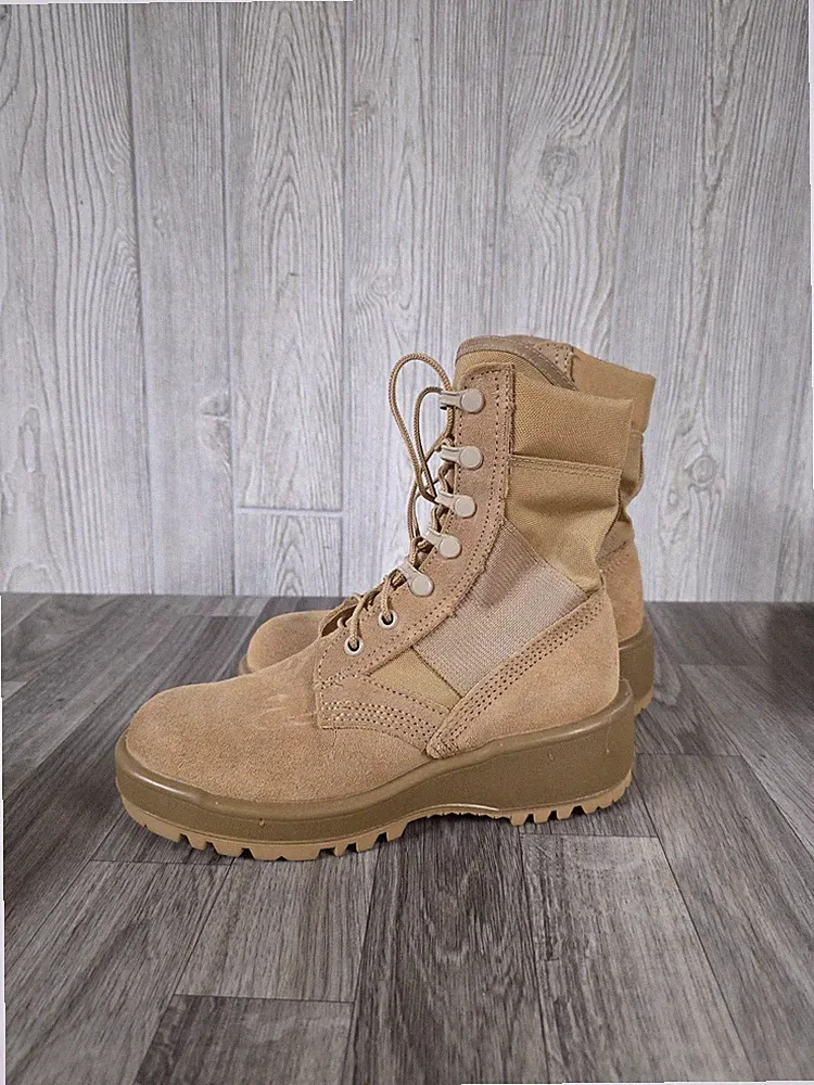 Army Men's Hot Weather Coyote SPM1C1-13-D-1017 Vibram Combat Boot Sz 3 XW WIDE