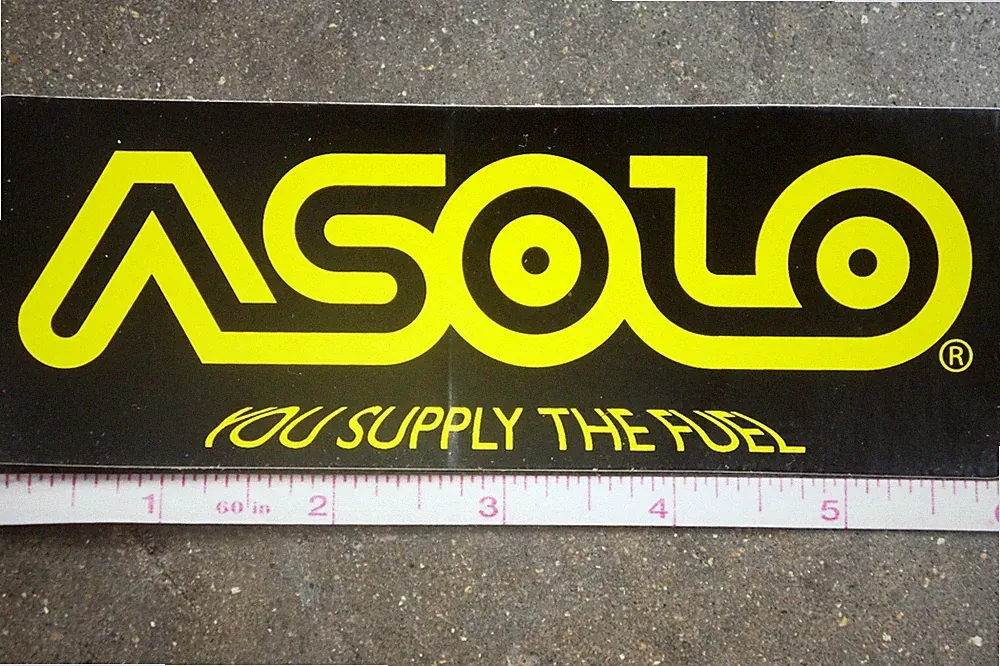 ASOLO ALPINE APPROACH HIKING BOOTS SHOES LOGO 6 X 2" YOU SUPPLY THE FUEL STICKER