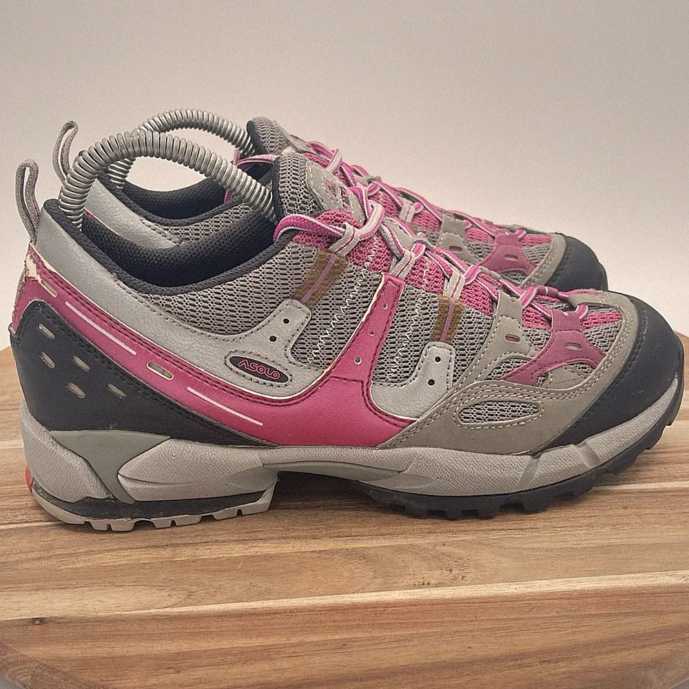 Asolo Essence Womens Size 8 Hiking Shoes Boots EU 40 Gray and Pink Trail Hiking