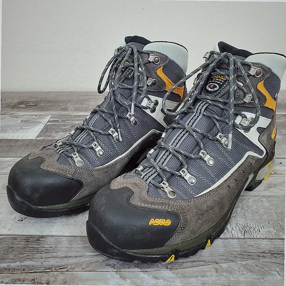 ASOLO Flame GTX Gore-Tex Hiking Boots US Men's 13 Gray Waterproof Backpacking