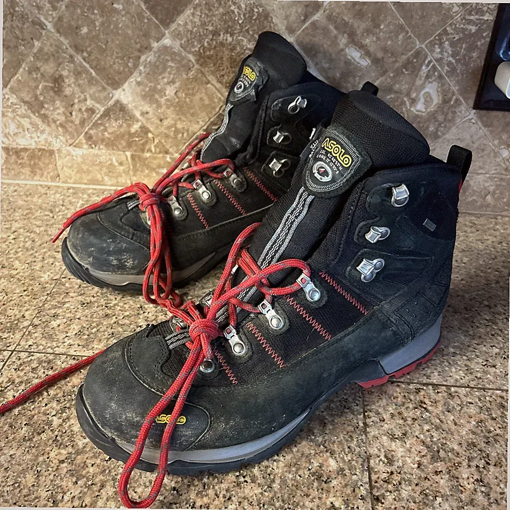 Asolo Fugitive GTX Gore-Tex Hiking Trekking Boots Tan Black Mens Size 12.5 US