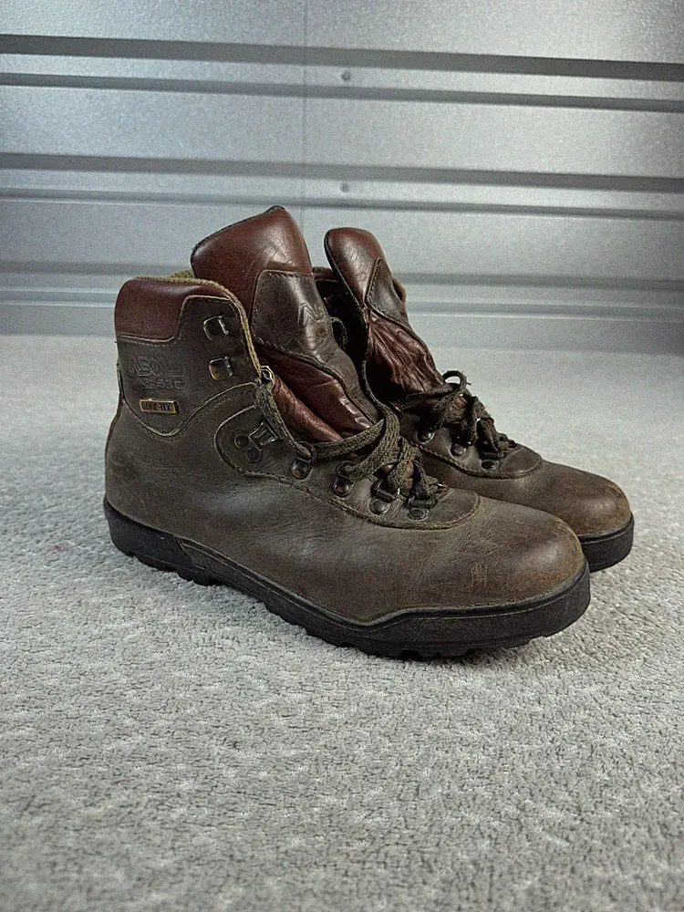 Asolo Hiking Boots Mens Size 9.5 Brown Gore Tex Leather Vibram Trail Backpacking