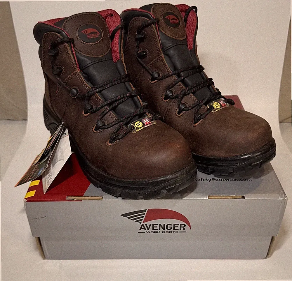 Avenger Safety Work Boots Sz 9 EE A7221 Framer CT Composite Toe Brown