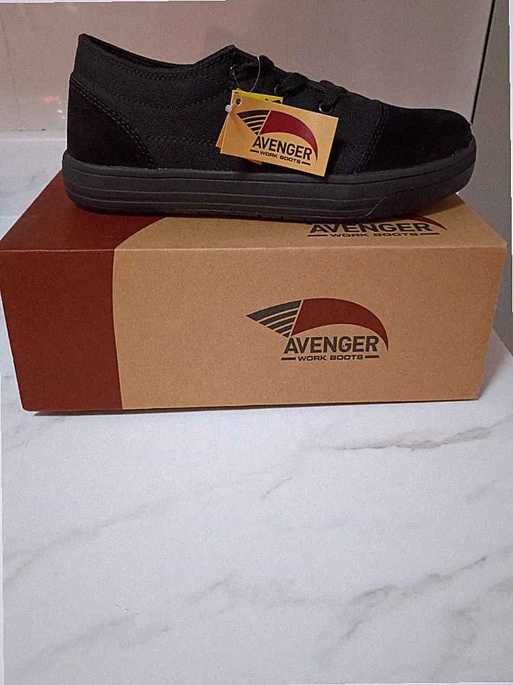 Avenger Work Boots Men's Low Top Black/Black Durable Footwear Size 9