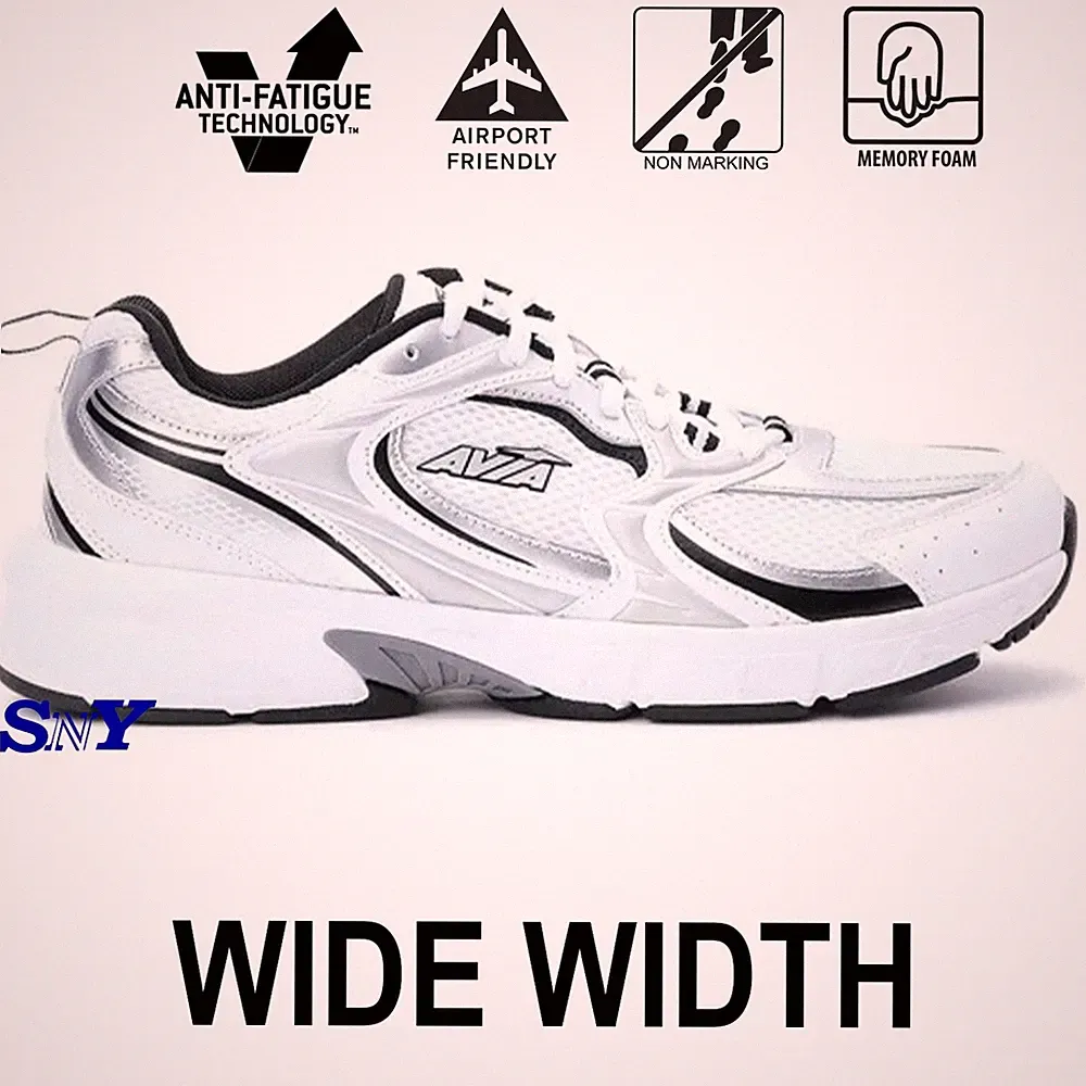 Avia Men's 5000 Performance Walking Sneakers Lightweight Breathable White Shoes