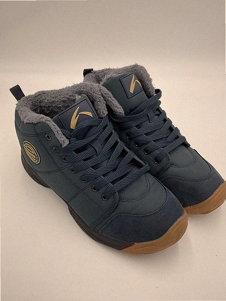 Azooken Faux Fur Lined Blue Winter Snow Hiking Boots Men Size EU 44 US 10 NWOB