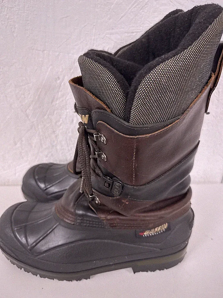 Baffin Pac Winter Boots Men’s Size 8 Made in Canada Insulated Leather Winter EUC