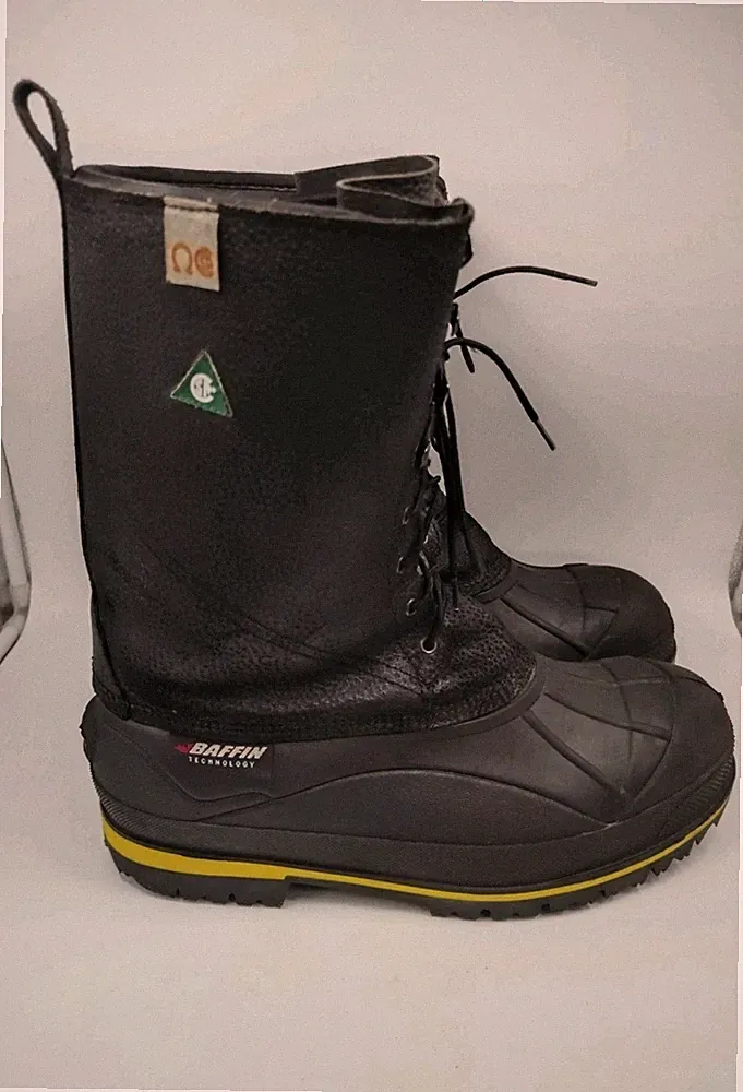 Baffin Technology Insulated Warm Snow Boots Safety Toe/ EH Men's Black Sz 13