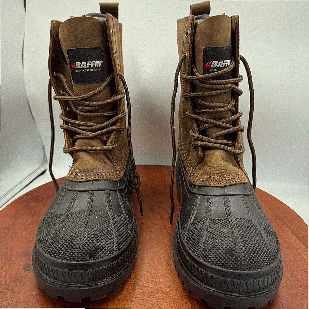 Baffin Yukon Brown Leather Waterproof Arctic Winter Boots TERI-M001 Mens 9