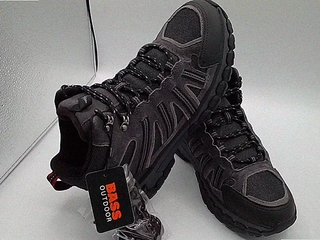 Bass Outdoor Men Hiking Boots Peak Hiker 2 Mid Size US 8.5 Grey Suede Mesh