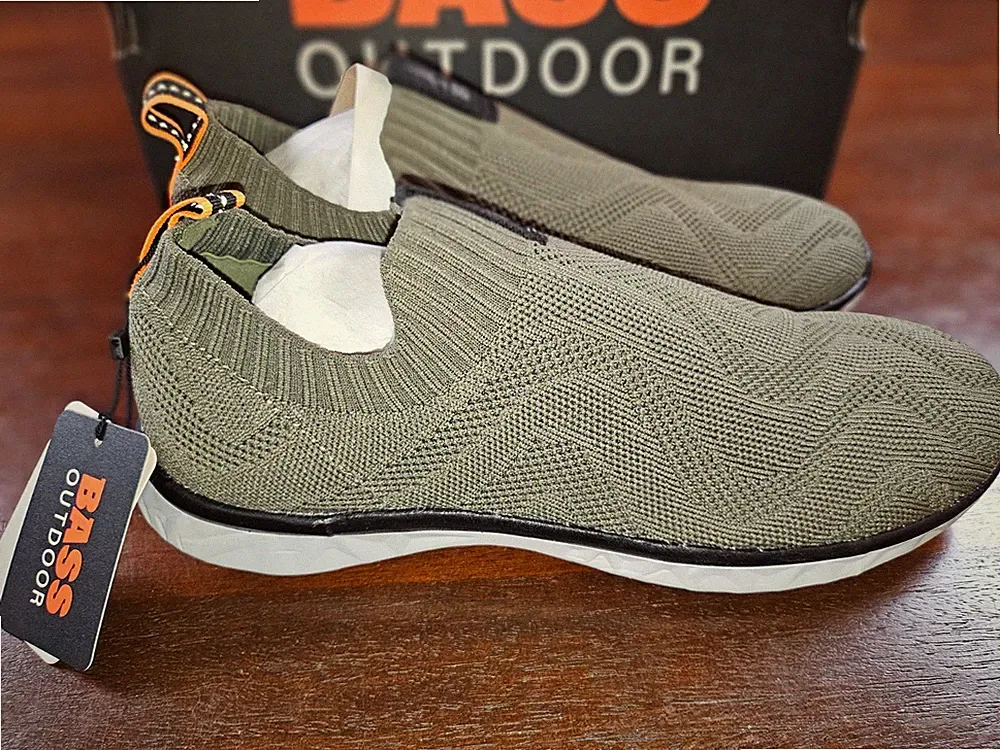 Bass Outdoor Men’s Hex Knit Pull On Hiking Shoes Size 9 Deep Lchn Olive Green