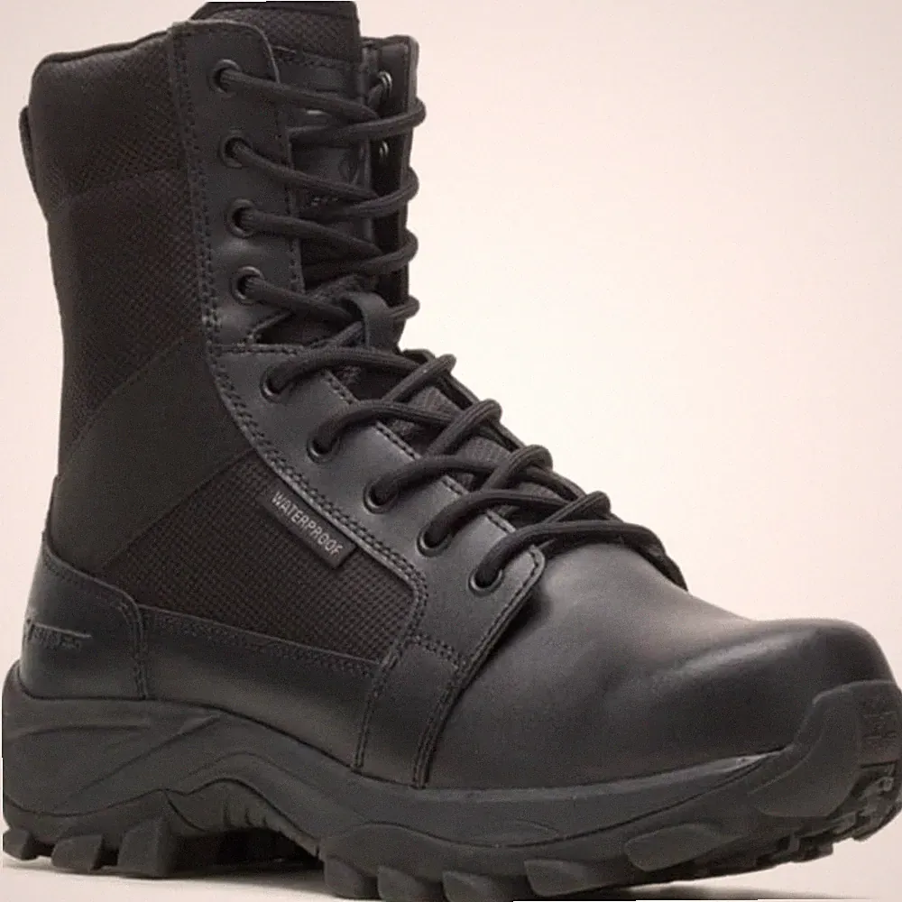 Bates Fuse Black Side Zip Waterproof Tactical Work Boots Men's Mid Calf