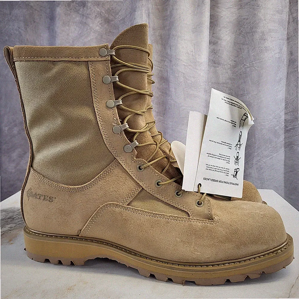 Bates GTX Temperate Military Boots Tan Men's 15 R Mountain Hiker Suede