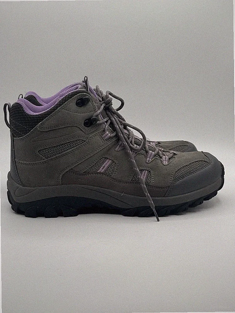 Bearpaw Corsica Women’s Waterproof Hiking Boots Grey Fog Purple Leather Size 12