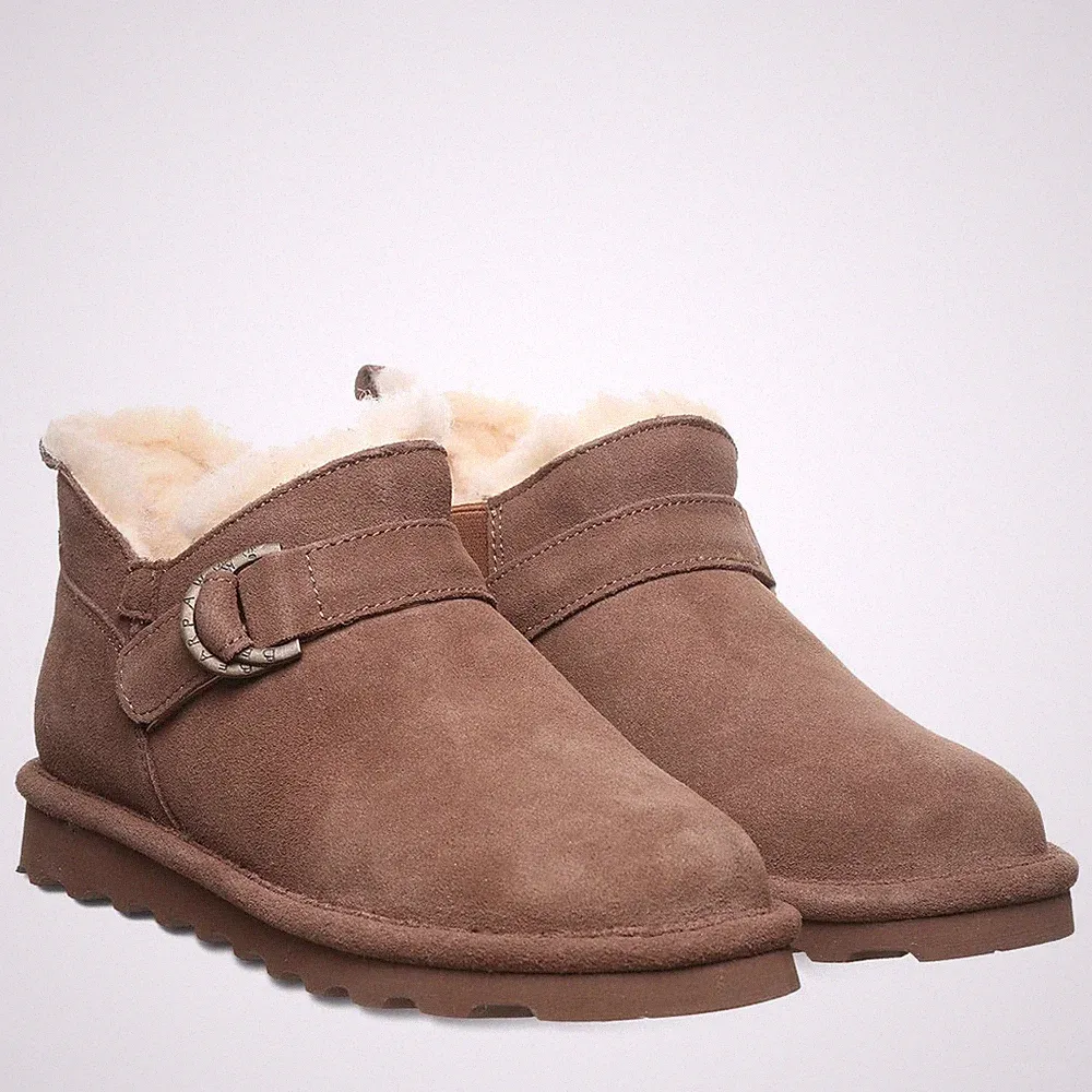 Bearpaw Shorty Buckle Vegan Women's Winter Boots - 3050 Cocoa Size 9 M