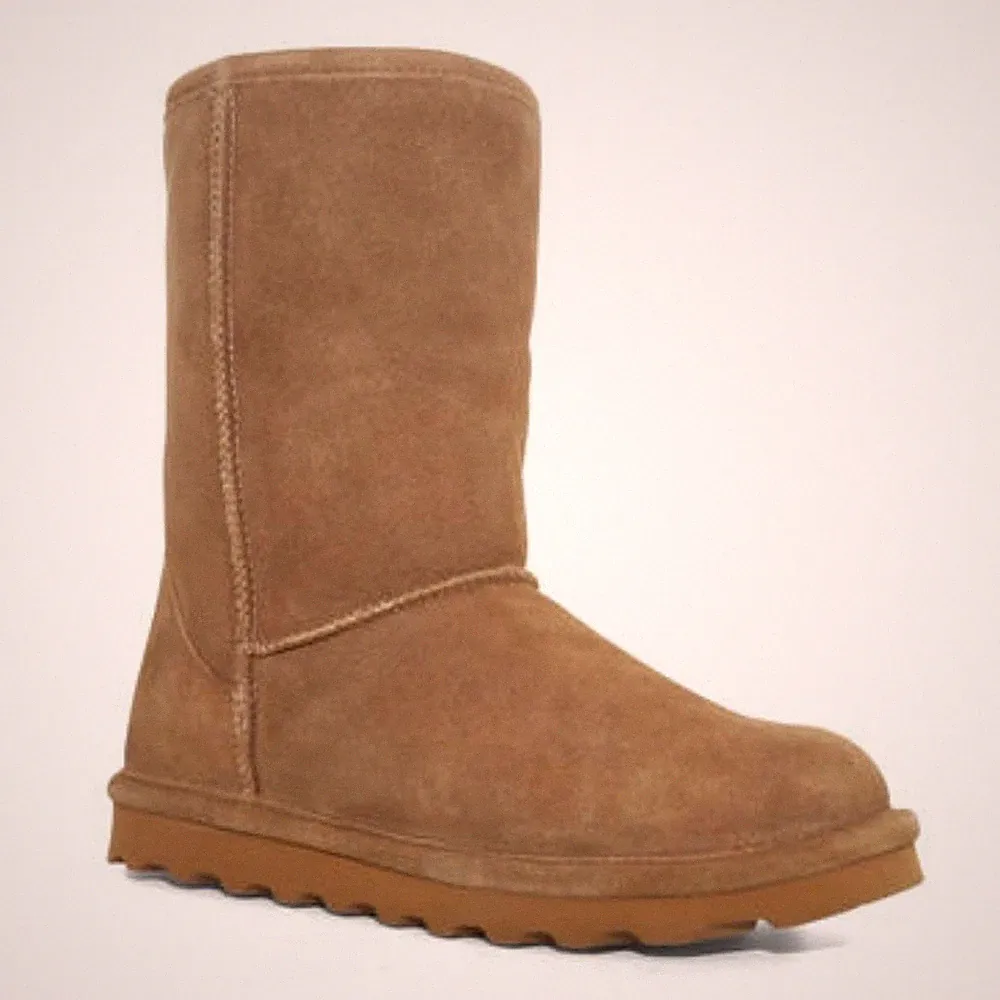 BearPaw Women’s Brown Elle Short Wide Round Toe Pull On Snow Boots Size 9