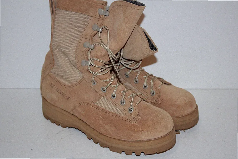 Belleville 390 DES ST Steel Toe Combat Boots Sz 2.5 XW Desert Tan Military