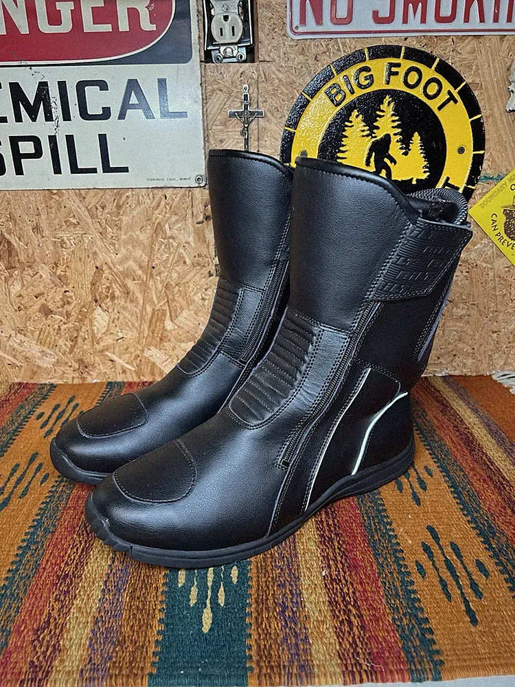 BILT Motorcycle Men’s Black Armored Leather Boots Size 12 Racing
