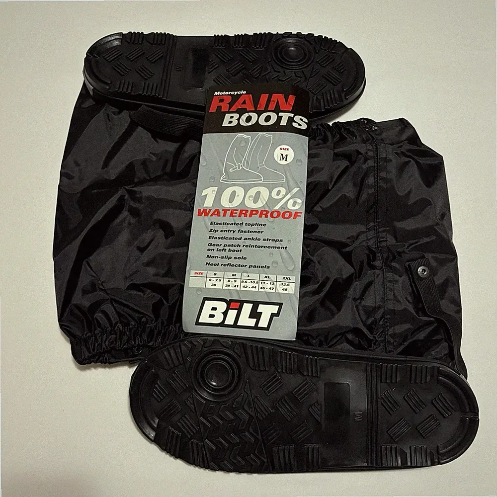 BILT Motorcycle Rain Boots Waterproof Over Boots Size M Black NEW