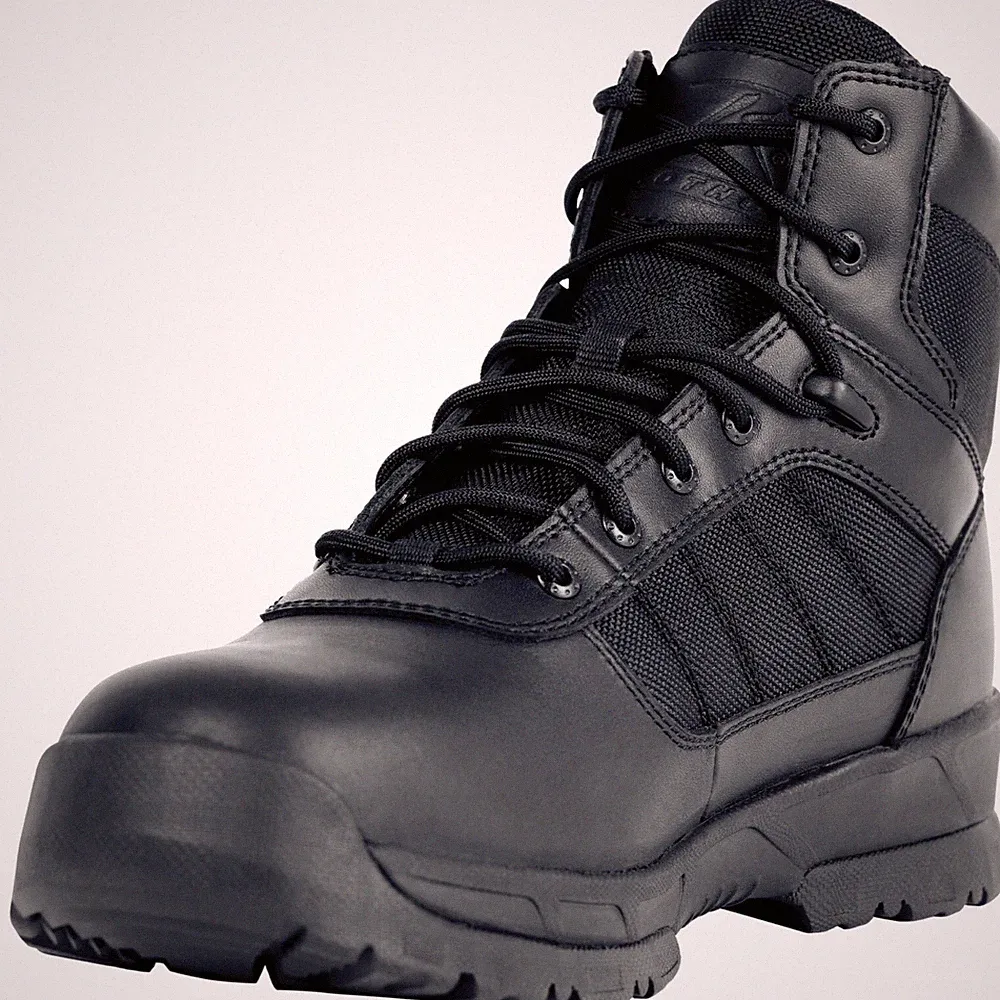 Black Guardian Leather Tactical Boots Waterproof Work Combat 6 Inch High Ankle