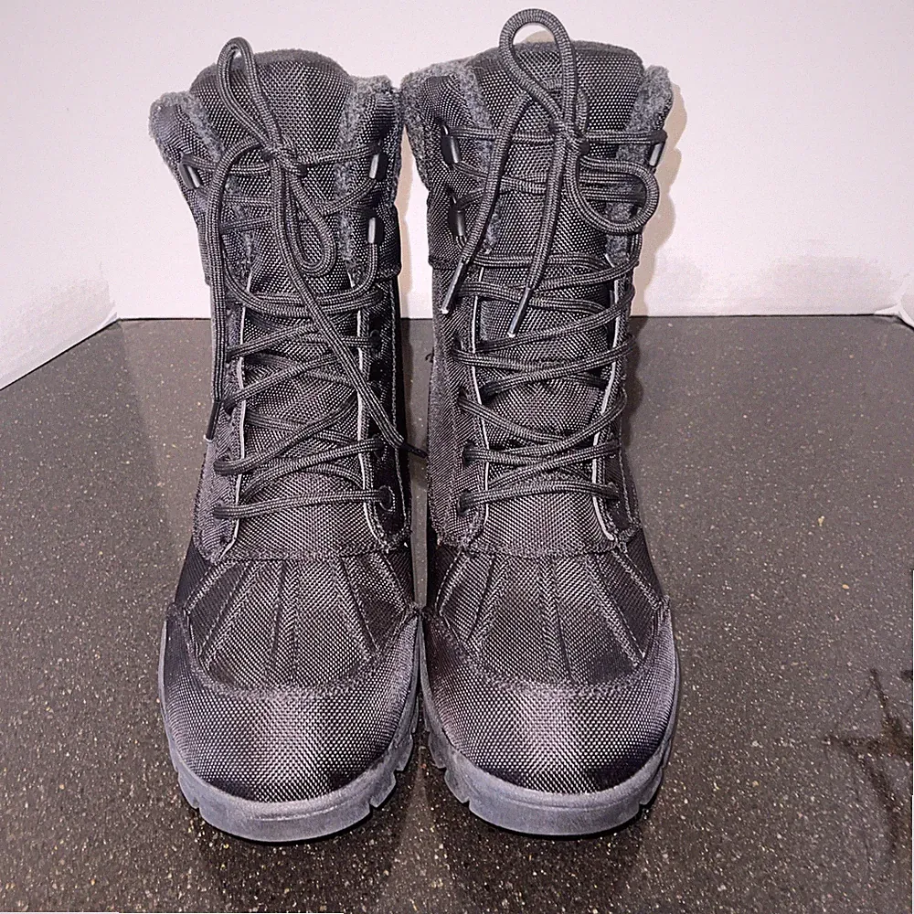Black High Motorcycle Or Work Boots. New