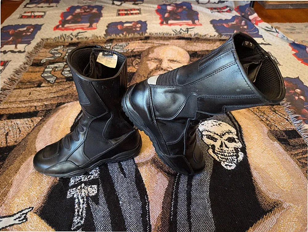 Black Motorcycle Boots Racing Men's 9 Women's 11.5