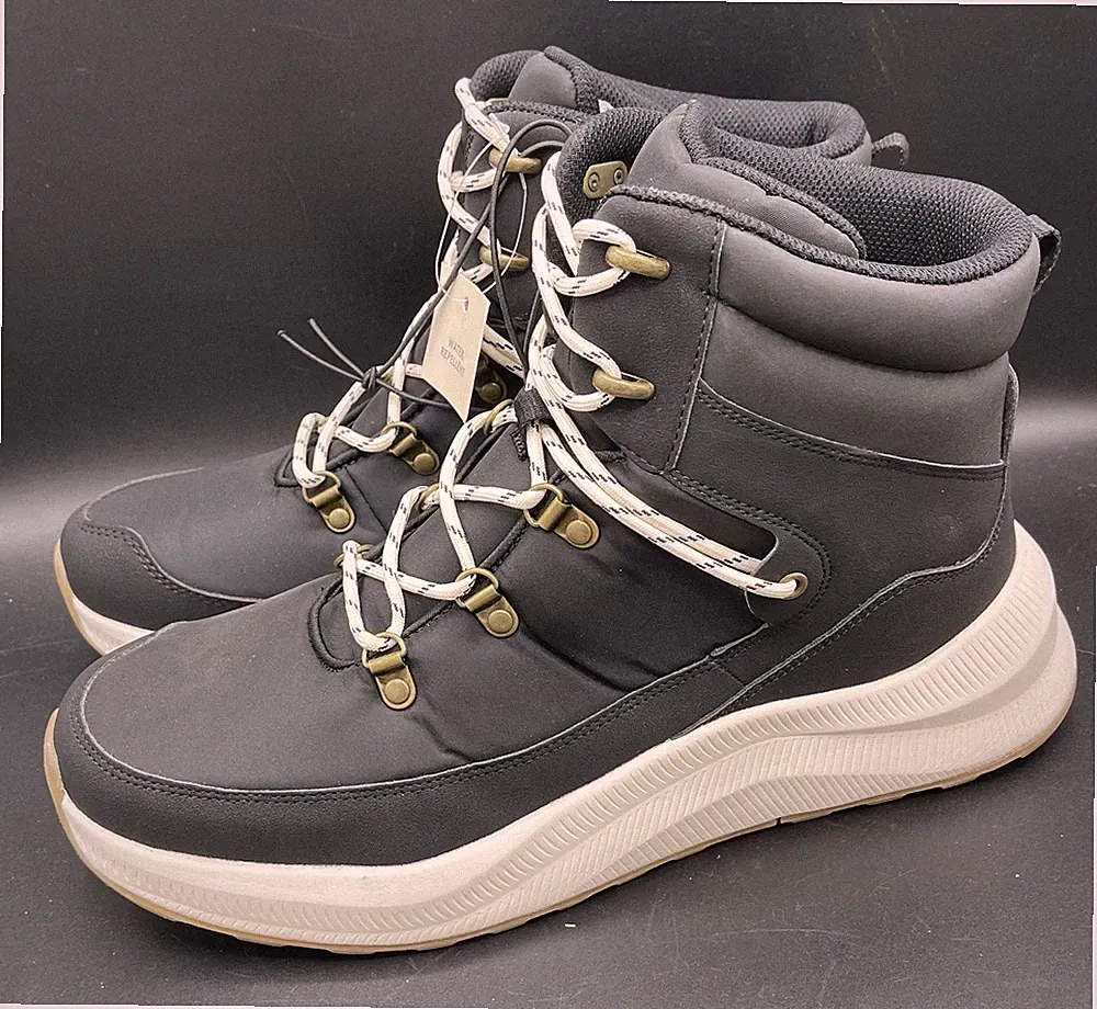 Black Snow Hiking Boots, Water Resistant & Warm, Men’s Sz 10/ Women’s Sz. 12