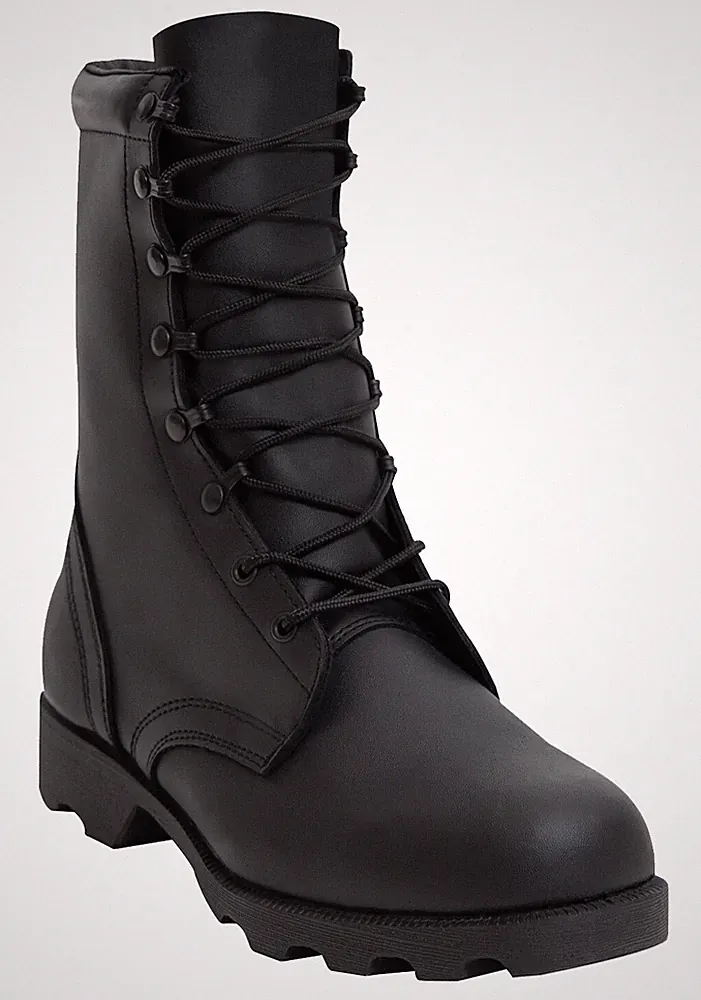 Black Speedlace Combat Boots 10" Leather Military Tactical Army Rubber Sole