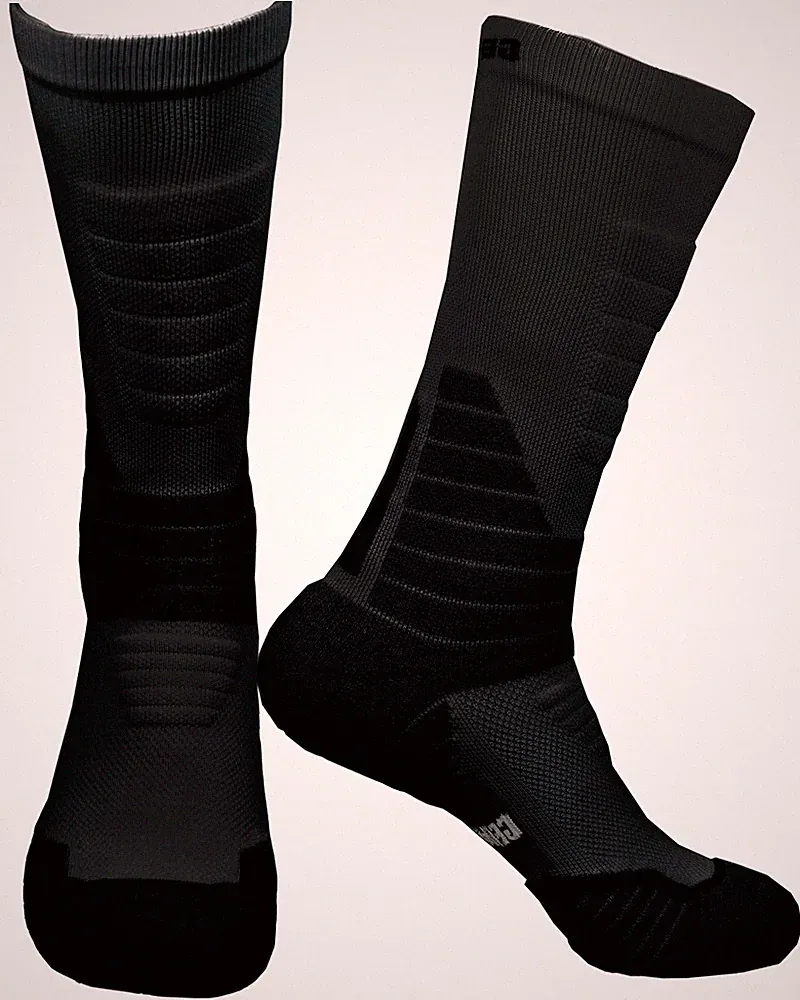 Black/White Hiking Work Boot Cushion Socks for Men & Women w/Anti-Blister Moi...