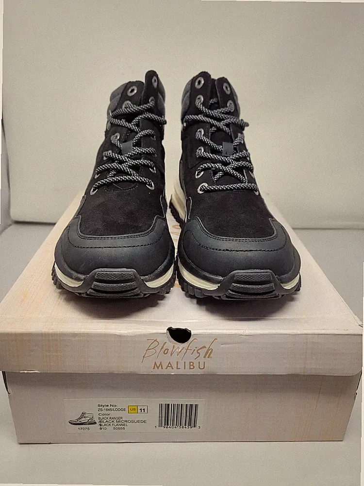Blowfish Malibu ZS-1645/LODGE Black With White Women's Mid Boots Size 11 NWB
