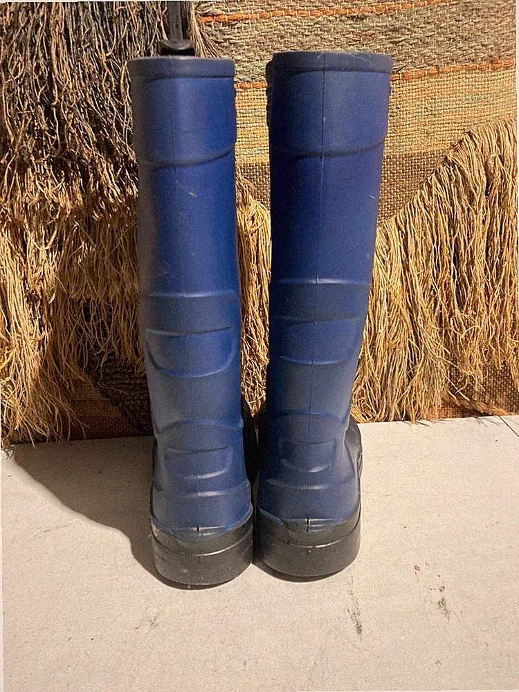 BLUE Men Rubber Rain Boots w/Steel Shank Waterproof Non-Slip Outdoor Work Sz 9.5