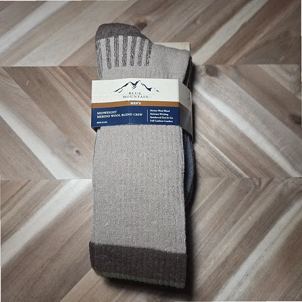 Blue Mountain Mid Weight insulated Boot Socks 2 Pack Size L 8-12 Merino Wool