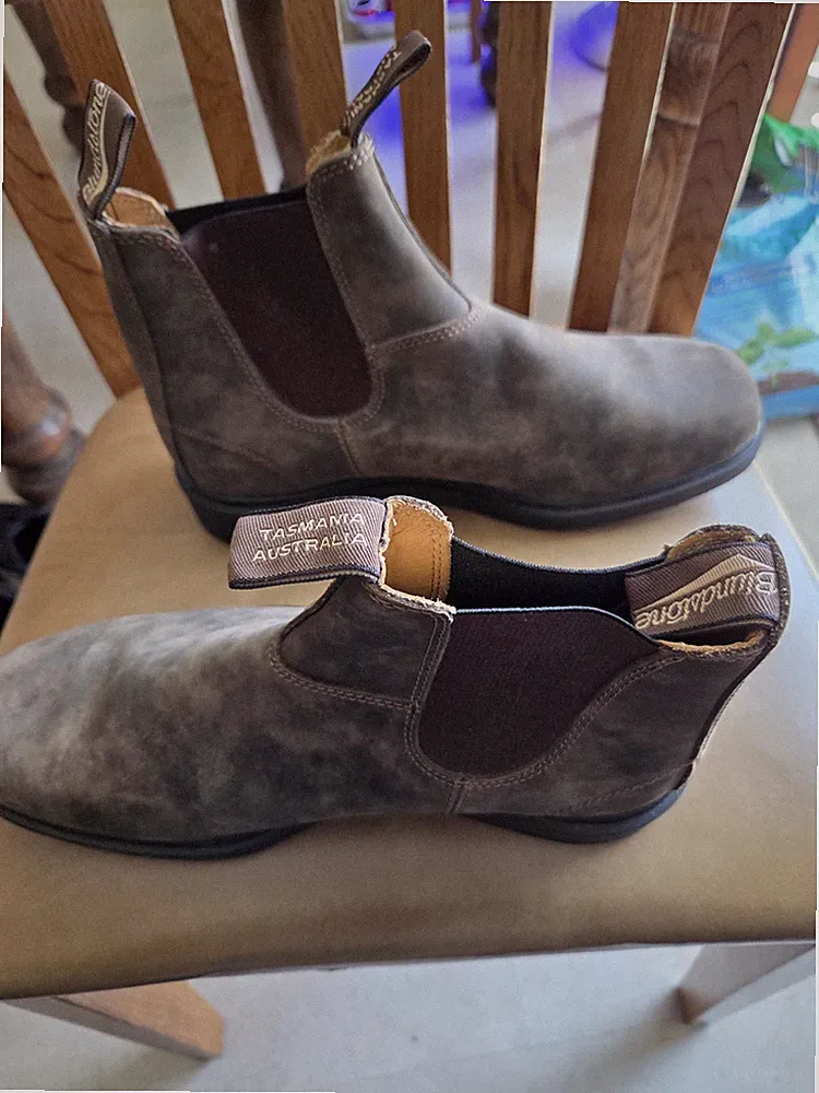 Blundstone Rustic Brown Leather Dress Chelsea Boots Men's Square Toe US Size 12