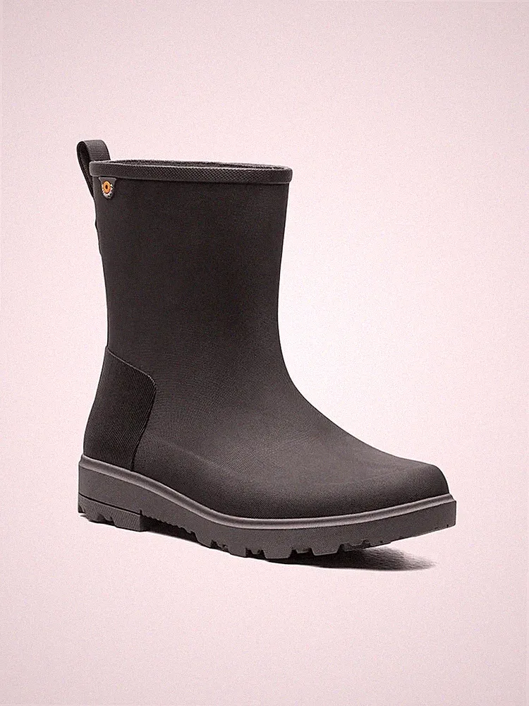 Bogs Holly Jr. Mid Kid's Rain Boots, Black, K1