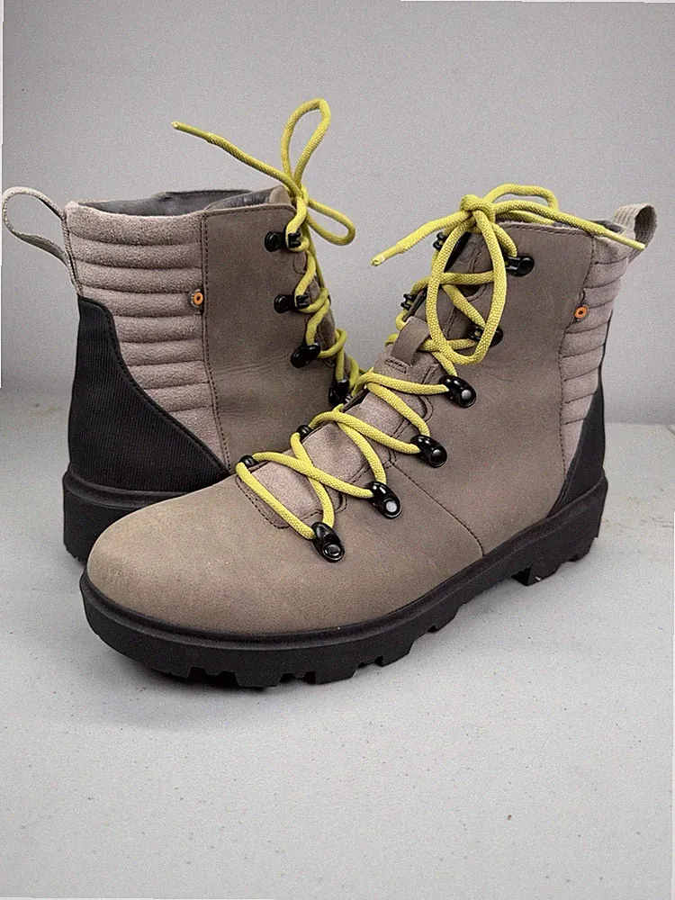 BOGS Holly Lace Beige Leather Boots WOMENS 10 41 Waterproof Hiking