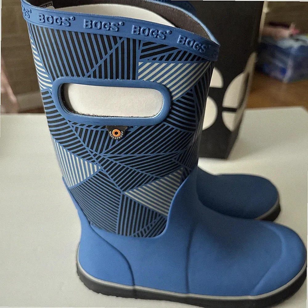 Bogs Kids Neo-Classic Waterproof Insulated Geometric Print Rain Boots Size 11