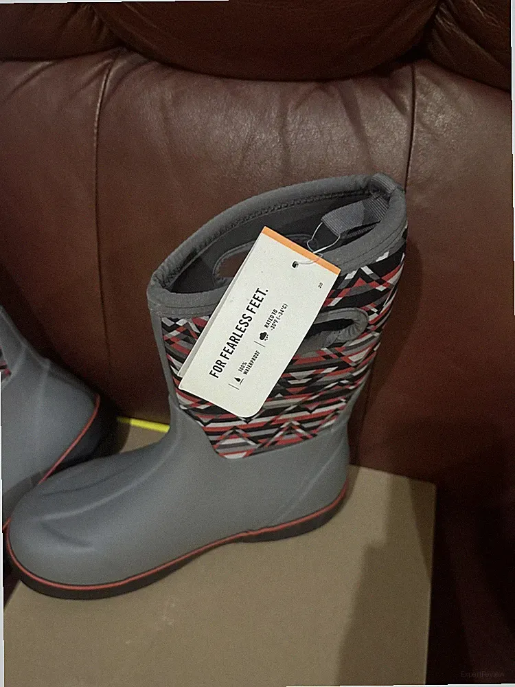 Bogs Neo-Classic Topo Camo Kid's Rain Boots, Gray Multi- NEW