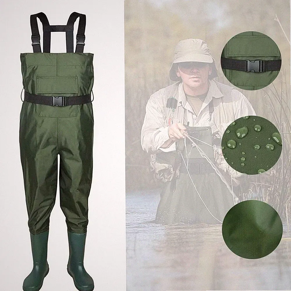 Bootfoot Chest Wader Fishing Hunting Nylon Waterproof for Men Women with Boots