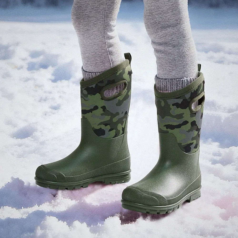 Boys Kids Insulated Winter Boots Waterproof Rain Snow Mud Boots for Outdoor Play