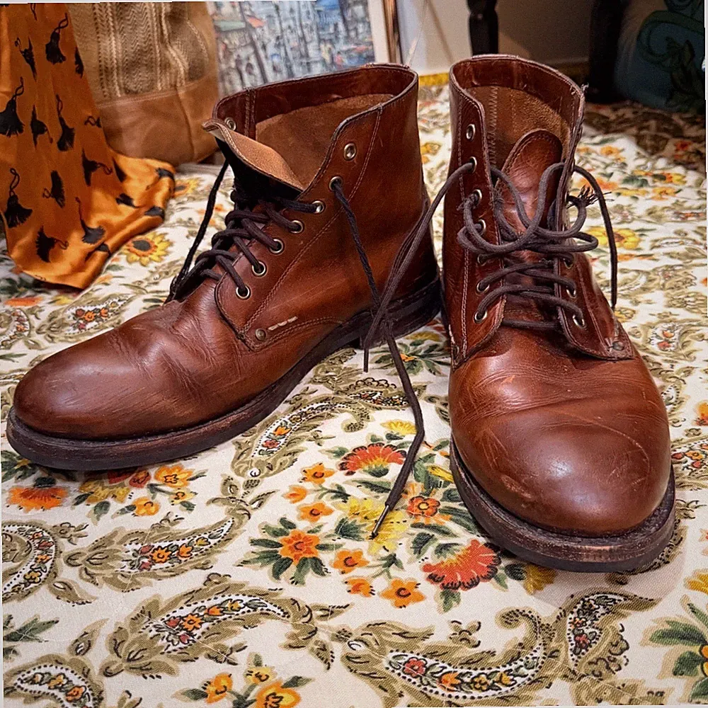 Brooks Brothers Red Fleece Mens Brown Leather Lace Up Work Boots Size 13 D
