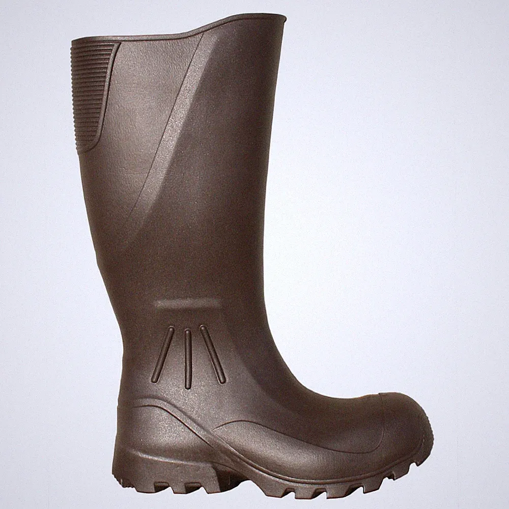 BROWN WATERPROOF PROTECTIVE RAIN WORK BOOTS Hunting Fishing Farming Garden Mud