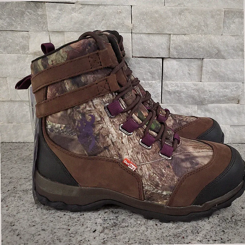 Browning Leather Waterproof Camo High-Top 400g Hunting Boots for Women 7M