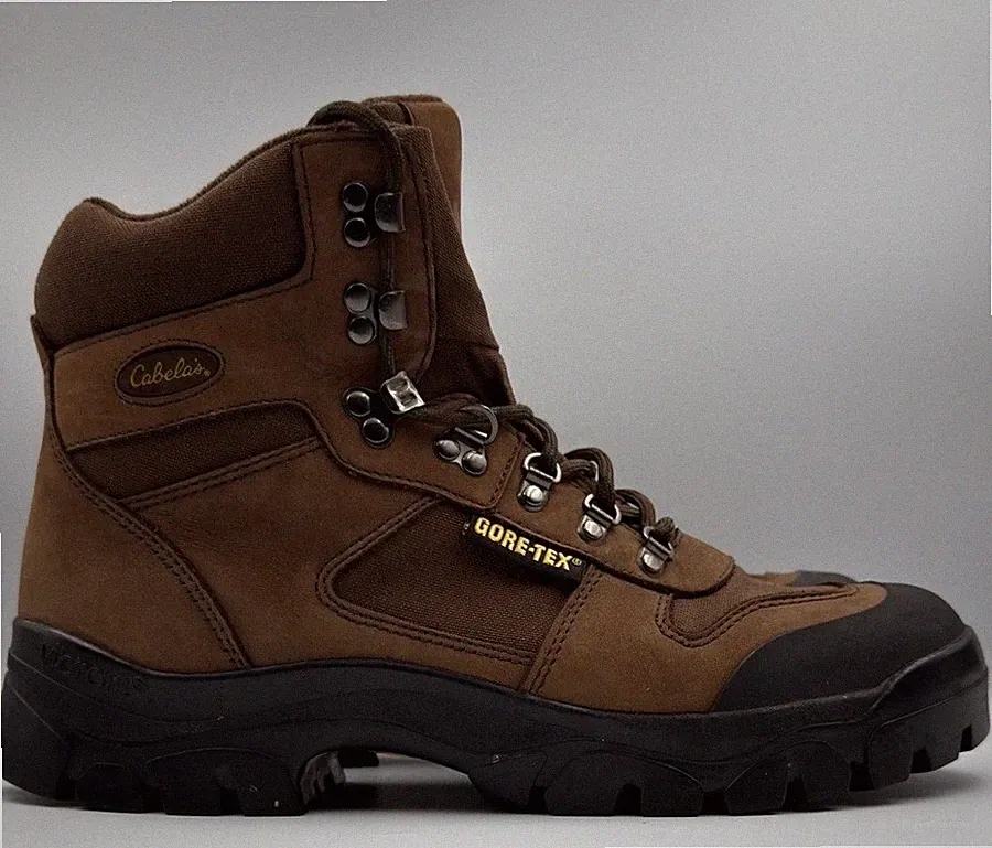Cabela's Gore-Tex Boots Mens Size 11.5 Brown Leather Vibram Hiking Waterproof