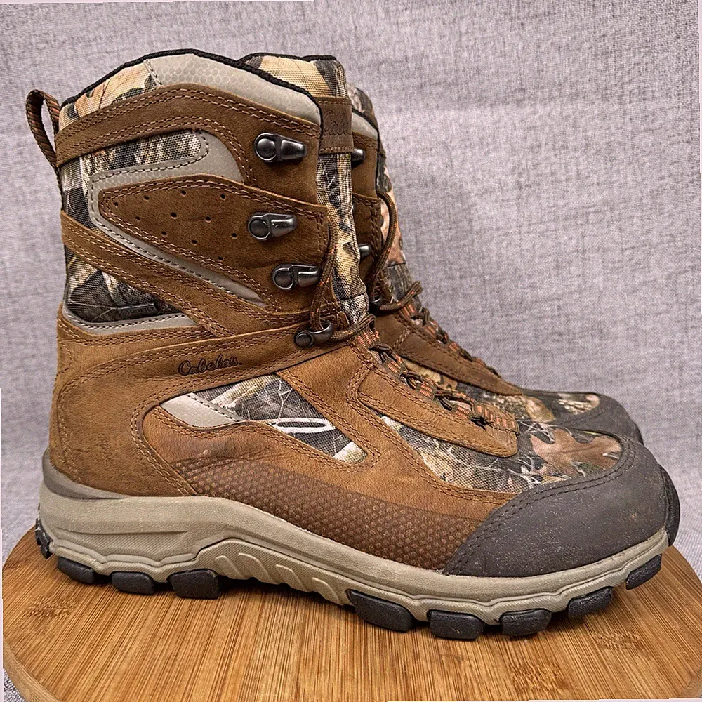 Cabelas Boots Mens 10.5 D Axis Goretex 8" Camo Hunting Hiking Leather Workwear