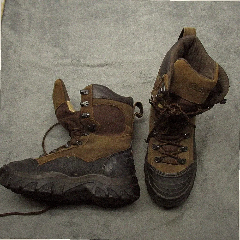 Cabelas Mens Boots 8 D Brown Insulated Waterproof Hunting Steel Toe Work Rugged